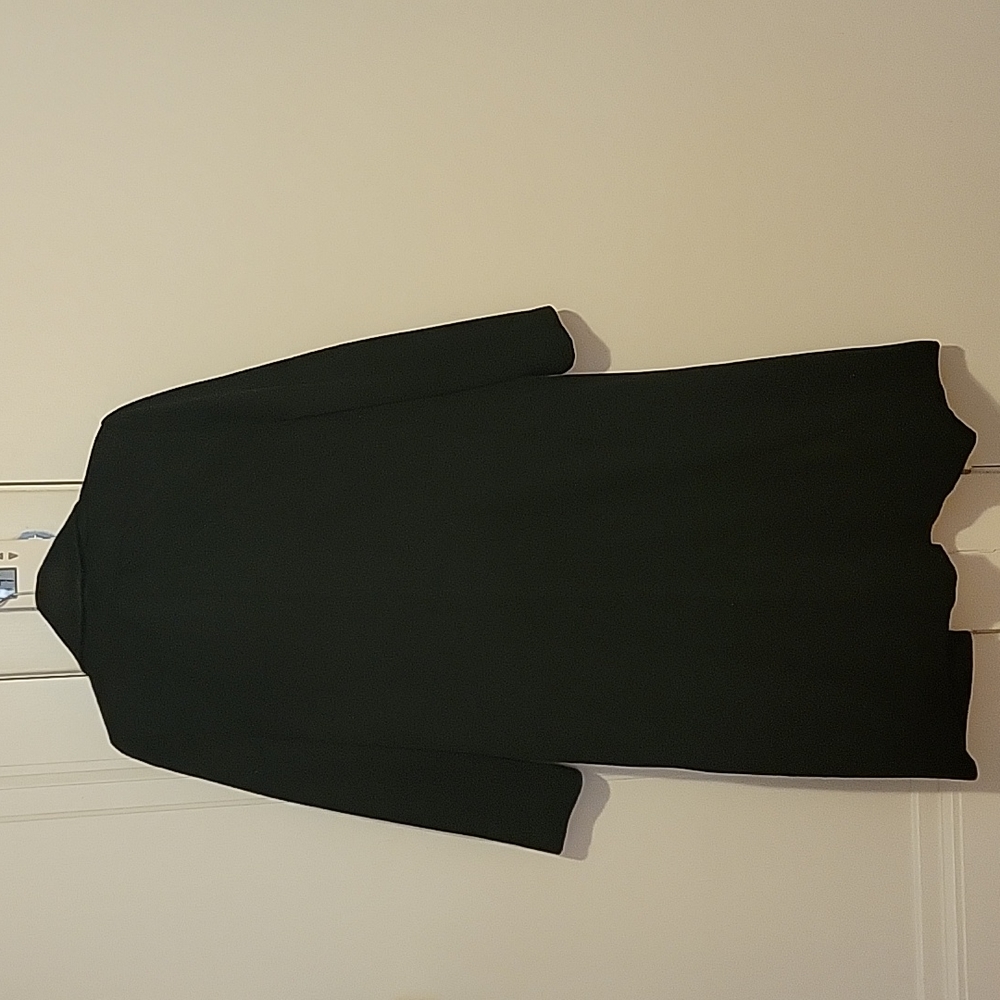 Forever 21 Black Longline Button Up Wool Jacket Coat S Small - Picture 5 of 6